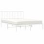 White metal bed frame with headboard 140x200 cm by , Beds and slatted bases - Ref: Foro24-374487, Price: 103,26 €, Discount: %