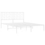 White metal bed frame with headboard 140x200 cm by , Beds and slatted bases - Ref: Foro24-374487, Price: 103,26 €, Discount: %