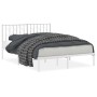 Metal bed frame with white headboard 135x190 cm by , Beds and slatted bases - Ref: Foro24-374485, Price: 101,46 €, Discount: %