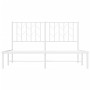 Metal bed frame with white headboard 135x190 cm by , Beds and slatted bases - Ref: Foro24-374485, Price: 101,46 €, Discount: %