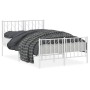 Estructura cama metal con cabecero y estribo blanco 120x200 cm de , Camas y somieres - Ref: Foro24-374502, Precio: 104,67 €, ...