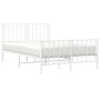 Metal bed frame with headboard and white footboard 120x200 cm by , Beds and slatted bases - Ref: Foro24-374502, Price: 104,67...