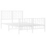 Metal bed frame with headboard and white footboard 120x200 cm by , Beds and slatted bases - Ref: Foro24-374502, Price: 104,67...