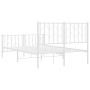 Metal bed frame with headboard and white footboard 120x200 cm by , Beds and slatted bases - Ref: Foro24-374502, Price: 104,67...