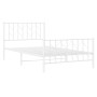 Estructura cama metal con cabecero y pie cama blanca 107x203 cm de , Camas y somieres - Ref: Foro24-374500, Precio: 77,95 €, ...