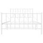 Estructura cama metal con cabecero y pie cama blanca 107x203 cm de , Camas y somieres - Ref: Foro24-374500, Precio: 77,95 €, ...