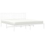 Metal bed frame with white headboard 183x213 cm by , Beds and slatted bases - Ref: Foro24-374491, Price: 91,99 €, Discount: %