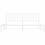 Metal bed frame with white headboard 183x213 cm by , Beds and slatted bases - Ref: Foro24-374491, Price: 91,99 €, Discount: %