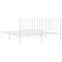 Metal bed frame with white headboard 183x213 cm by , Beds and slatted bases - Ref: Foro24-374491, Price: 91,99 €, Discount: %