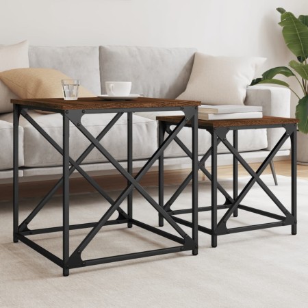 Stackable coffee tables 2 pieces engineered wood brown oak by , Coffee table - Ref: Foro24-838947, Price: 39,00 €, Discount: %