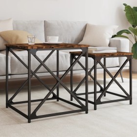 Stackable coffee tables 2 pieces engineered wood smoke oak by , Coffee table - Ref: Foro24-838945, Price: 42,00 €, Discount: %