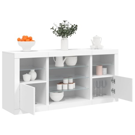 Sideboard with white LED lights 142.5x37x67 cm by , Sideboards - Ref: Foro24-3209086, Price: 178,18 €, Discount: %