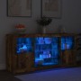 Sideboard mit LED-Leuchten, geräucherte Eiche, 142,5 x 37 x 67 cm von , Sideboards - Ref: Foro24-3209090, Preis: 161,86 €, Ra...