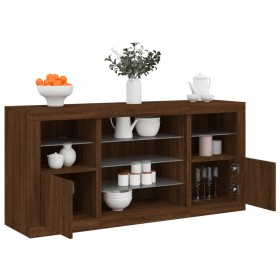 Sideboard with LED lights brown oak 142.5x37x67 cm by , Sideboards - Ref: Foro24-3209092, Price: 156,99 €, Discount: %