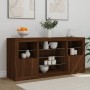 Sideboard with LED lights brown oak 142.5x37x67 cm by , Sideboards - Ref: Foro24-3209092, Price: 156,99 €, Discount: %