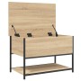 Banco almacenaje madera ingeniería roble Sonoma 70x42,5x47 cm de , Bancos para recibidores y almacenamiento - Ref: Foro24-839...