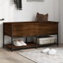 Engineered wood storage bench oak brown 100x42.5x47 cm by , Benches for halls and storage - Ref: Foro24-839027, Price: 72,21 ...