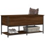 Engineered wood storage bench oak brown 100x42.5x47 cm by , Benches for halls and storage - Ref: Foro24-839027, Price: 72,21 ...