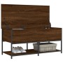 Engineered wood storage bench oak brown 100x42.5x47 cm by , Benches for halls and storage - Ref: Foro24-839027, Price: 72,21 ...