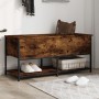 Engineered wood storage bench smoked oak 100x42.5x47 cm by , Benches for halls and storage - Ref: Foro24-839025, Price: 70,89...