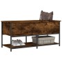 Engineered wood storage bench smoked oak 100x42.5x47 cm by , Benches for halls and storage - Ref: Foro24-839025, Price: 70,89...