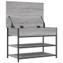 Banco zapatero madera de ingeniería gris Sonoma 70x42,5x50 cm de , Bancos para recibidores y almacenamiento - Ref: Foro24-839...