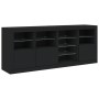 Aparador con luces LED negro 164x37x67 cm de , Aparadores - Ref: Foro24-3209052, Precio: 211,99 €, Descuento: %