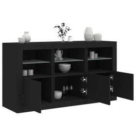 Black sideboard with LED lights 123x37x67 cm by , Sideboards - Ref: Foro24-3209059, Price: 159,59 €, Discount: %