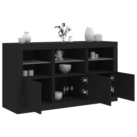 Sideboard mit schwarzen LED-Leuchten 123x37x67 cm von , Sideboards - Ref: Foro24-3209059, Preis: 169,23 €, Rabatt: %