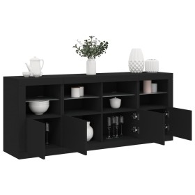 Sideboard with LED lights black 163x37x67 cm by , Sideboards - Ref: Foro24-3209073, Price: 185,70 €, Discount: %