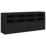 Aparador con luces LED negro 163x37x67 cm de , Aparadores - Ref: Foro24-3209073, Precio: 191,13 €, Descuento: %