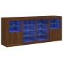 Sideboard with smoked oak LED lights 163x37x67 cm by , Sideboards - Ref: Foro24-3209099, Price: 164,99 €, Discount: %