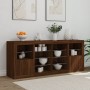 Sideboard with smoked oak LED lights 163x37x67 cm by , Sideboards - Ref: Foro24-3209099, Price: 164,99 €, Discount: %