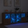 Sideboard mit LED-Leuchten Räuchereiche 163x37x67 cm von , Sideboards - Ref: Foro24-3209099, Preis: 167,83 €, Rabatt: %