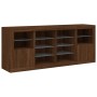 Sideboard with smoked oak LED lights 163x37x67 cm by , Sideboards - Ref: Foro24-3209099, Price: 164,99 €, Discount: %