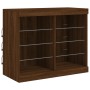 Sideboard with smoked oak LED lights 163x37x67 cm by , Sideboards - Ref: Foro24-3209099, Price: 164,99 €, Discount: %