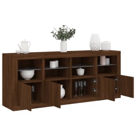 Sideboard mit LED-Leuchten, geräucherte Eiche, 163 x 37 x 67 cm von , Sideboards - Ref: Foro24-3209078, Preis: 176,45 €, Raba...