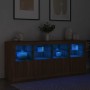 Sideboard with LED lights smoked oak 163x37x67 cm by , Sideboards - Ref: Foro24-3209078, Price: 175,78 €, Discount: %