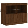 Sideboard with LED lights smoked oak 163x37x67 cm by , Sideboards - Ref: Foro24-3209078, Price: 175,78 €, Discount: %