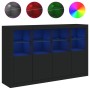 Aparadores con luces LED 3 piezas madera de ingeniería negro de , Aparadores - Ref: Foro24-3209115, Precio: 262,74 €, Descuen...