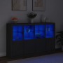 Sideboards mit LED-Beleuchtung, 3 Stück, schwarzes Holzwerkstoff von , Sideboards - Ref: Foro24-3209115, Preis: 247,92 €, Rab...