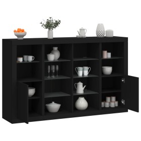 Sideboards with LED lights 3 pieces black engineered wood by , Sideboards - Ref: Foro24-3209136, Price: 246,57 €, Discount: %