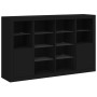 Sideboards with LED lights 3 pieces black engineered wood by , Sideboards - Ref: Foro24-3209136, Price: 246,57 €, Discount: %