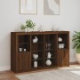 Sideboard mit LED-Licht, 3-teilig, Eichenbraun, Holzwerkstoff von , Sideboards - Ref: Foro24-3209141, Preis: 224,49 €, Rabatt: %