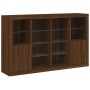 Sideboard with LED light 3 pieces oak brown engineered wood by , Sideboards - Ref: Foro24-3209141, Price: 222,68 €, Discount: %