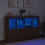 Sideboard with LED light 3 pieces oak brown engineered wood by , Sideboards - Ref: Foro24-3209120, Price: 250,51 €, Discount: %