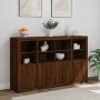 Sideboard with LED light 3 pieces oak brown engineered wood by , Sideboards - Ref: Foro24-3209120, Price: 250,51 €, Discount: %