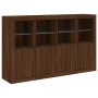 Sideboard with LED light 3 pieces oak brown engineered wood by , Sideboards - Ref: Foro24-3209120, Price: 250,51 €, Discount: %