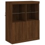 Sideboard with LED light 3 pieces oak brown engineered wood by , Sideboards - Ref: Foro24-3209120, Price: 250,51 €, Discount: %