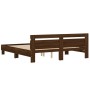 Cama con cabecero madera ingeniería marrón roble 200x200 cm de , Camas y somieres - Ref: Foro24-3207398, Precio: 167,63 €, De...